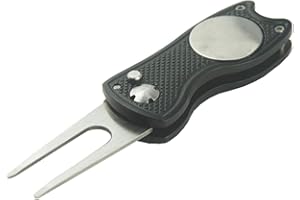 hauni Stainless Steel Golf Divot Repair Tool Switchblade Foldable Golf Pitchfork Putting Green Fork Golf Training Aids Pitch Alloy Tool…