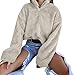Produktbild Frauen Winter wärme Mantel V-Ausschnitt Langarm Pullover Soft Fleece Jacke Solid Casual Sweatshirt Tunika Oberbekleidung