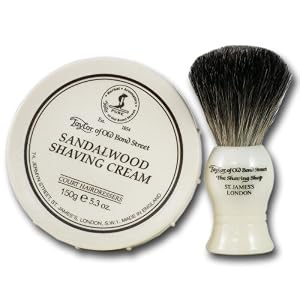 Taylor of Old Bond Street Luxury Sandalwood Shaving Cream & Brush Set - Image 2