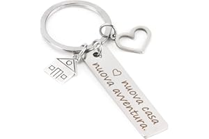 HOOSMOON Portachiavi Casa Nuova Coppia, Idee Regalo Casa Nuova, Regalo Coppia Originale, Portachiavi Coppia Personalizzato, Regali Casa Nuova Coppia, Regalo di Inaugurazione Della Casa per Moglie Marito Amica