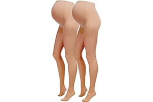 Herzmutter Collants grossesse femme Voile 20DEN - Collant de maternité transparents et mats - Beige, Noir - Lot de 1 & 2-1200