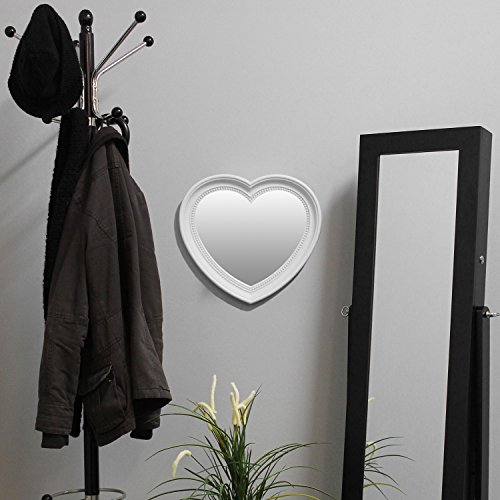 Wunderschöner Herzspiegel Spiegel in Herzform weiß Dekoration Deko Wandspiegel - 3