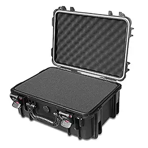 AxiGear Waterproof/Airtight Hard Case with DIY Customizable Foam Insert 19 x 14 x 8in (Black)