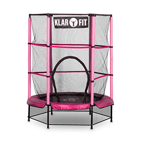 Klarfit Rocketkid Trampolin Minitrampolin Gartentrampolin (für Kinder ab 3 Jahre, 140 cm Durchmesser, bis max. 50 kg belastbar, komplett verschließbares Sicherheitsnetz) verschiedene Farben - 2