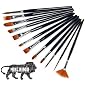 RIANZ Painting Brushes Set of 12 Professional Round Pointed Tip Nylon Hair Artist Acrylic Paint Brush for Acrylic…