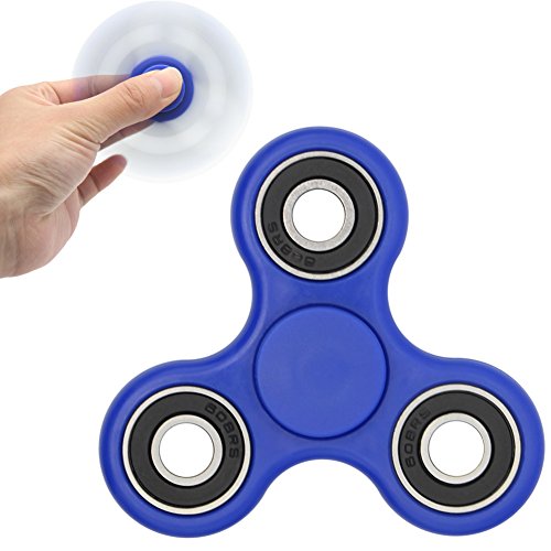 Tri-spinner Fidget Toy Stress Reducer, Hybrid Ceramic Bearing Non-3D Printed Fidget Spinner for Autism and ADHD Kids/Adult Funny Anti Stress Toys by IFUNEYS (blue)