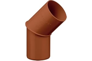INEFA Curva 45° per pluviali, in PVC 75mm, marrone raccordo, connettore, accessori per grondaie, montaggio facile a innesto, Made in Germany