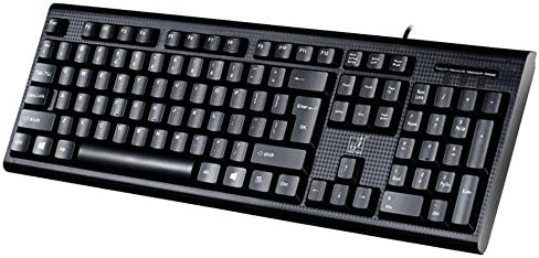 Slim Wired Desktop Keyboard for Computers, Black