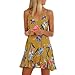 Produktbild Bellelove Frauen-reizvoller Riemchen Kleid ärmelloses Blumenmuster Cami Mini Abendkleid (L, Gelb)