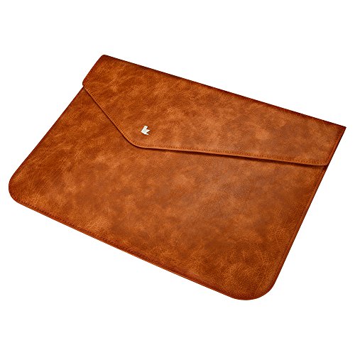 Jisoncase ELEGANT Tasche Macbook Air/ Pro Retina 13,3 Zoll Hülle Weich Schlank Ultrabook Laptop Leder Aktentasche in braun JS-AIR-03D20 - 4