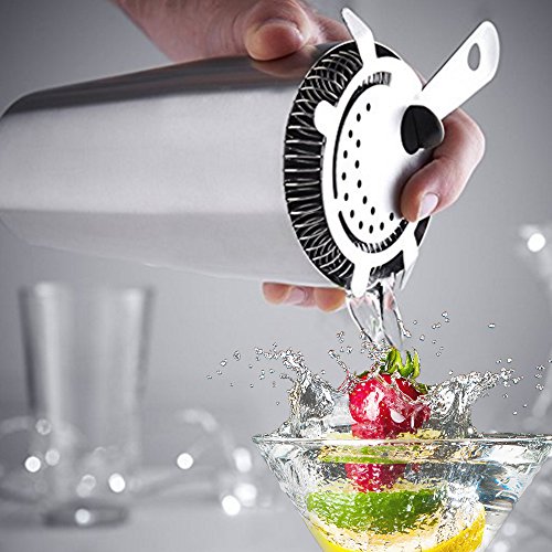 Cocktail Shaker Set 4-teilig Edelstahl Bar Werkzeug-Set mit Shaker und Glas, zwei Bar Jiggers, Hawthorne Sieb, Twisted Bar Löffel Cocktail Mixologist Set - 4