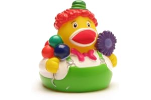 Kaczka kąpielowa Clown I piszcząca kaczka I Duckshop I L: 8 cm I z breloczkiem do kluczy w zestawie