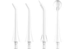TUREWELL 4 Piezas Boquilla de Repuesto Irrigador Dental, Puntos de Reemplazo Irrigador Bucal para TH2C3 Accesorios de Irrigadores Dentales(Blanco)