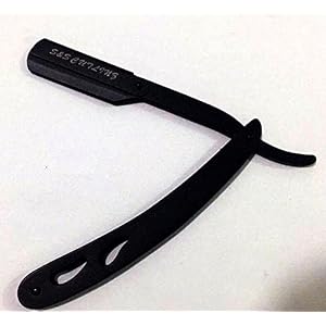 Straight Cut Throat Shaving Razor, Manual Traditional Professional Barber Razor for Men (Stainless Steel Black SAND) S&S… - Image 3