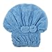 Generic Quickly Dry Hair Hat Microfiber Hair Turban Wrapped Shower Bath Caps Hats Cute - blue RS.190.00