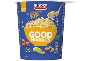 Unox Kip Good Noodles Cup, een snelle snack voor de lekkere trek - 8 x 65 g - Voordeelverpakking