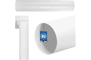 KOTARBAU® - Tubo di ventilazione tondo in PVC, 500 mm di lunghezza e 100 mm di diametro, colore bianco