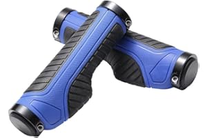 GERUIEN Mountain Bike Handlebar Grips, Ergonomic Design Dual Lock-on Non-Slip Rubber MTB Handlebar Grips for Outdoor Cycling (Blue)