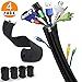 Price comparison product image Cable Management Sleeve, Cord Organizer System, Cable Tidy Sleeves, 19.6 inch Flexible Cable Sleeve with Zipper, Wire Cover, Cable Wrap, Cord Sleeves for TV, Computer, Office(Can be connected, 4 Pack)