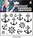 Classic Sailor Pattern Water Transfer Flash Fake Tattoo Sticker Sex Products Waterproof Temporary Tattoo Sticker The Wind Wind Blown Feathers