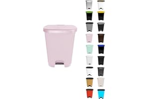 Jardin202 - Cubo basura plástico moderno | Apertura con pedal | Cubo reciclar | 27 litros (Rosa - Rosa)