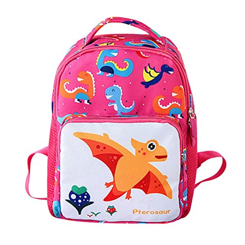 Preisvergleich Produktbild Longra Kinderrucksäcke Mädchen Jungen Schulrucksack Schultasche Wasserabweisend Rucksäcke Kindergartenrucksack Kindergartentasche Baby Rucksäcke Cartoon Dinosaurier Tier Rucksack (Pink, L)