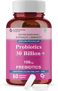 Carbamide Forte Probiotics Supplement 30 Billion for Women & Men - 60 Veg Capsules