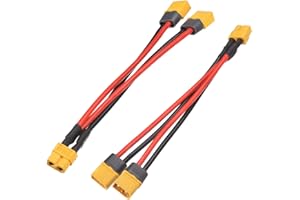 ELFCULB 1 paire de répartiteurs en Y XT60, câble en Y XT60, 1 XT60 Femelle vers 2 XT60 mâle pour drone Lipo RC (15 cm)