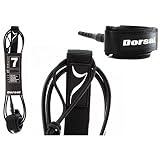 Interchangeable DORSAL® Premium ProComp Surfboard 6, 7, 8, 9, 10 FT Surf Leash - Black 7 FT/Black