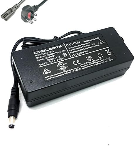 12v 60w power supply adapter and cable for Currys Essentials C16LDIB11 HD PSU