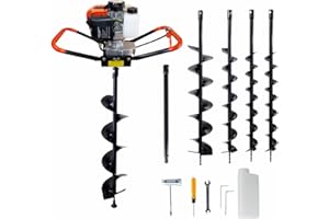 JHONSORR GERMANY DESIGN JHONSORR Trivella a scoppio con motore 52cc 2 tempi con 4 punte 80-100-150-200mm + Prolunga 50cm