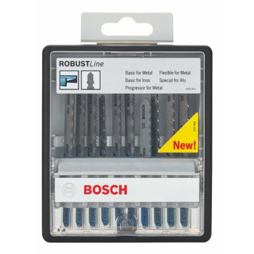 Bosch 2607010541 Stichsägeblatt ROBUSTLINE 10er Metall Expert Set, T-Schaft - 2