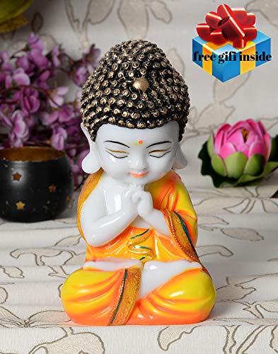 SN Handicrafts Laughing Baby Buddha Showpiece Figurine Best for Home Décor I Office Décor Child Monk Figurine Idol (Red Item Size: 10 cm x 10 cm x 20 cm)