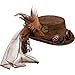 Produktbild NET TOYS Steampunk Hut Gothic Zylinder braun Viktorianische Kopfbedeckung Accessoire Retrofuturismus Zylinderhut Retrolook Punk Kostüm Accessoire
