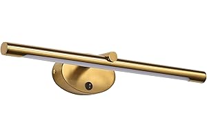‎ECOGEHEN EcoGehen 46CM Modern Spiegelleuchte Bad mit Schalter 8W - LED Wandlampe Waschtisch Wandleuchte Spiegelleuchten Badezimmer Spiegel Nachttisch Leselampen Bilderleuchte Lampe über Spiegel，Warmweiß Gold