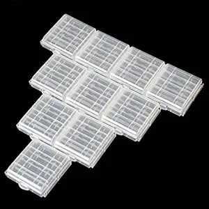 SYGA Set of 10 Plastic Portable AA/AAA 4 Cell Battery Case/Holder Battery Container
