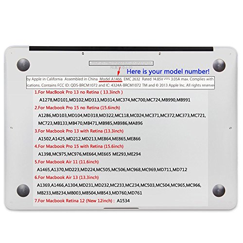 Batianda Floral Senkel Muster Harte Hülle Schutzhülle Für MacBook Air 13.3 inch (Model:A1466/ A1369),Grau - 6