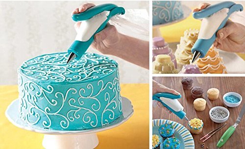 Yivans Spritzbeutel Spritztüllen Garnierspritzen Set mit Düsen aus Edelstahl: Wiederverwendbare Spritzbeutel, vier Verschiedene Düsen, zwei Zwischenstücke für wunderschöne Kuchen (Kuchendekoration, Deko, Dekoration, Blütenblätter) - 7