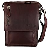 Die Umhängetasche aus Leder bietet praktische Fächer zur Aufbewahrung von DIN A5 Dokumenten, Schlüssel, Geldbörse, Smartphone bis 5,1 Zoll, Schlüssel und Tablets / iPads bis zu 8,4 Zoll