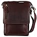 Produktbild STILORD Messenger Bag klein Schultertasche Umhängetasche für 8,4 Zoll Tablets 5,1 Zoll Handy echtes Büffel-Leder braun