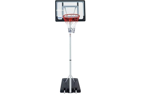 BUMBER Panier de Basket sur Pied Charlotte Réglable en Hauteur de 2m10 à 2m60, Portable et déplacable