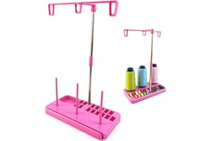 OUYIWEIMAOYI Supporto del basamento bobine filo, Da cucito in plastica supporto base,Per macchine da cucire per fai da te domestico, Ricamo, Cucito, Quilting e tagliacuci (Pink)