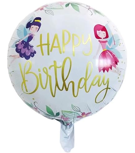9-teiliges Fee-Ballonset Für Kindergeburtstage – Mit Fee, Herz, Stern & Happy Birthday Ballons