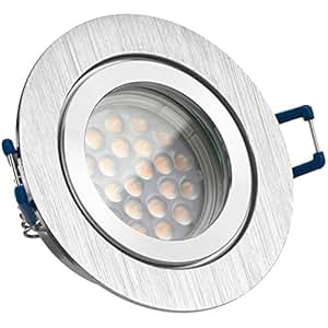 IP44 LED Einbaustrahler Set Bicolor (chrom / gebürstet ...