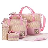 Tinny Tots 5pcs/set Baby Diaper Bag Nappy Mummy Bag Print Maternity Handbag Changing Baby Messenger Bag (PINK) RS.1111 (56.00% Off) - Amazon