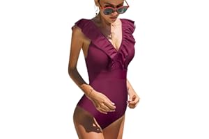 heekpek Costume da Bagno Donna Intero Vita Alta Bikini Costumi Interi Sexy Piscina Spiaggia Elegante Un Pezzo Push Up Floreale Bikini Mare