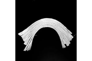 SKYPRO Lot de 10 mèches de rechange en fibre de verre blanches de 19 cm de long, 3 mm de large, pour lampes à huile, loisirs créatifs, fabrication de bougies