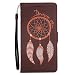 Produktbild Hozor Handyhülle für Apple iPhone 6 / 6S(4,7") - Matte Braun / Prägung Orange Traumfänger Campanula Muster Glitzer Flip Case Leder Schutzhülle [Dream On...]