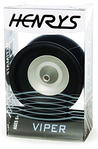 Henrys VIPER YoYo (Schwarz) Profi String Trick JoJo (1A) Kugellager Yo Yo + Lehr-Broschüre vricks + Stoff Reisetasche! AXYS-Systemachse Speed Explosion mit Präzisions-Kugellager.