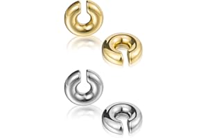 XUJLRL 2 paia Orecchini Cerchio Oro Grosso per Donna Leggeri Acciaio Inossidabile Aperti Spessi Argento Placcati in Vero Oro Ipoallergenici Moda Gioielli Regalo per Donna e Ragazze in Oro Spesso